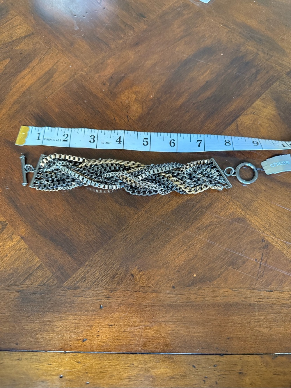 Chico's Gold Tone Braided Chain Bracelet